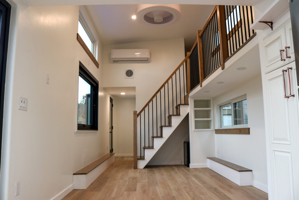 The interior of our tiny home's with customized finishes. 